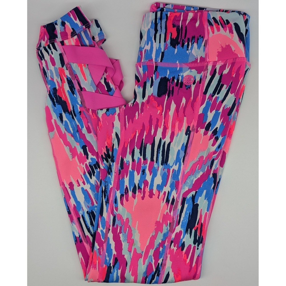 Lilly Pulitzer XS Luxletic Caille Weekender Leggings‎ Free Spirit Pink Colorful